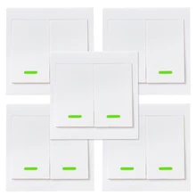 1/2/3 Gang 86 Type panneau de commutation 433MHz sans fil RF télécommande émetteur bouton poussoir interrupteur d'éclairage mural télécommande