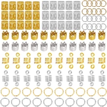 110 шт Металлические африканские Кольца для волос бусины манжеты трубки подвески дредлок Dread волосы косы украшения ювелирных изделий Аксессуары Золото Серебро