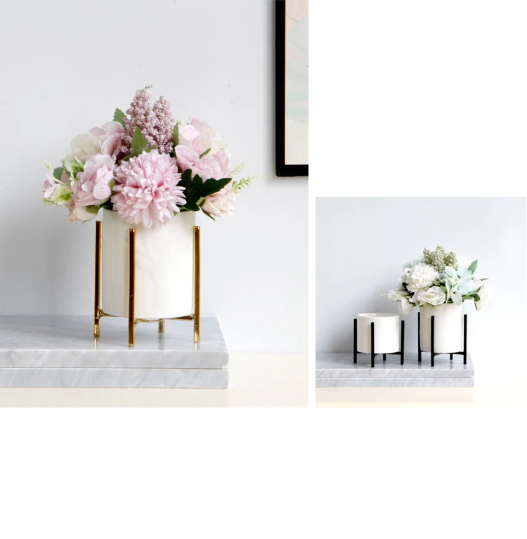 VILEAD 8,6 см 12 см Железный керамический цветочный горшок ваза украшение металлический кронштейн современный минималистичный стиль украшения дома аксессуары подарок