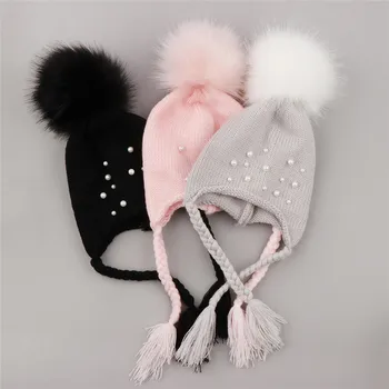 

Winter Warm Baby Kid Girl Boy Toddler Wool Knitted Crochet Beanie Hat Cap For 0-3 Years Pink