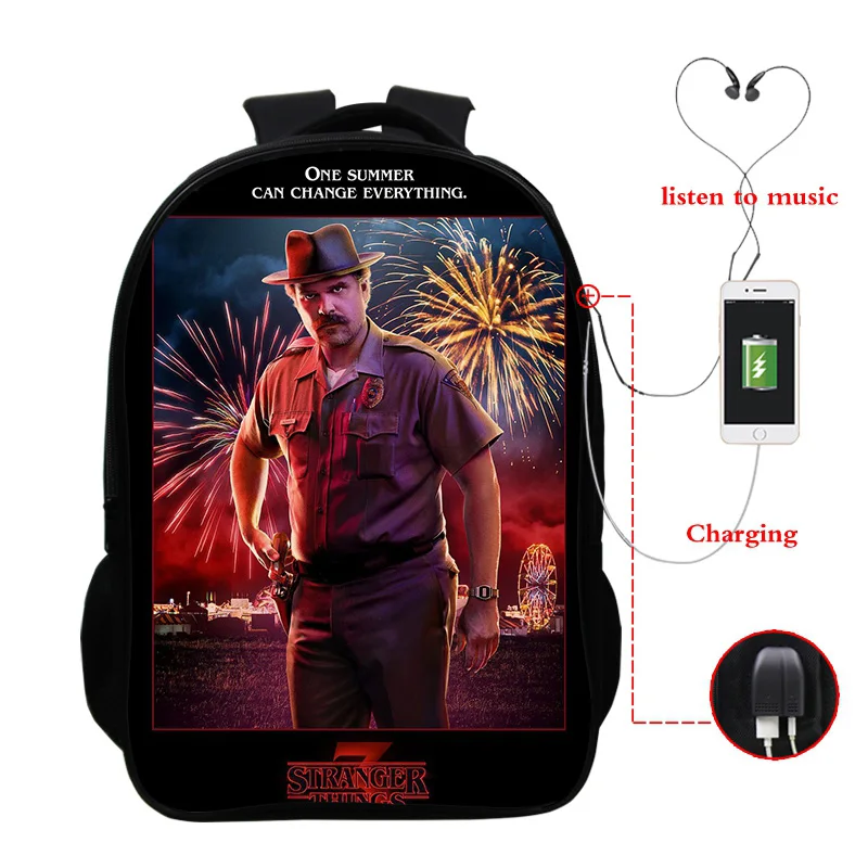 Newst Usb Mochila странные вещи рюкзак и сумка Dos школьные сумки для девочек-подростков Bookbag Cartera Mujer Hombre рюкзак - Цвет: 15