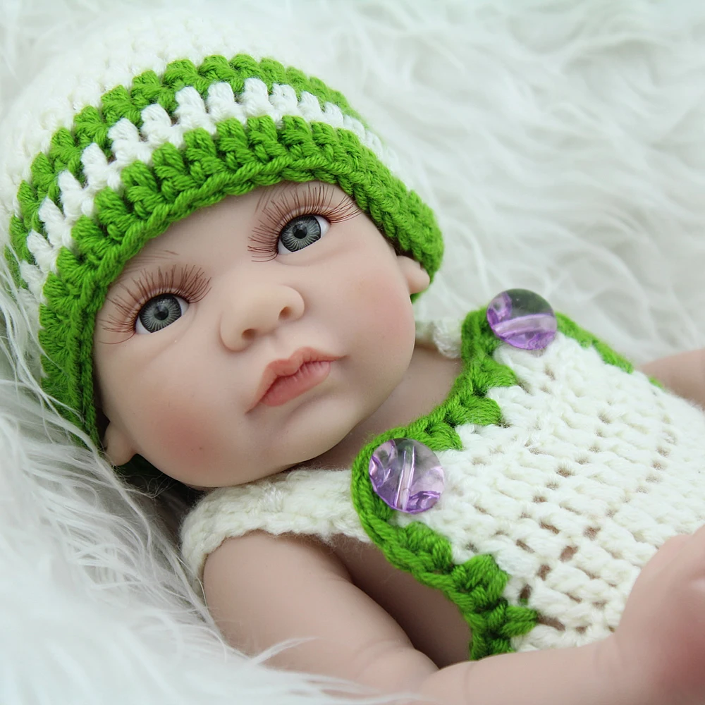 

10" Artist hand painted skin and hair girl Silicone vinyl adorable Lifelike bebe reborn toddler Baby photo model dolls toy gift