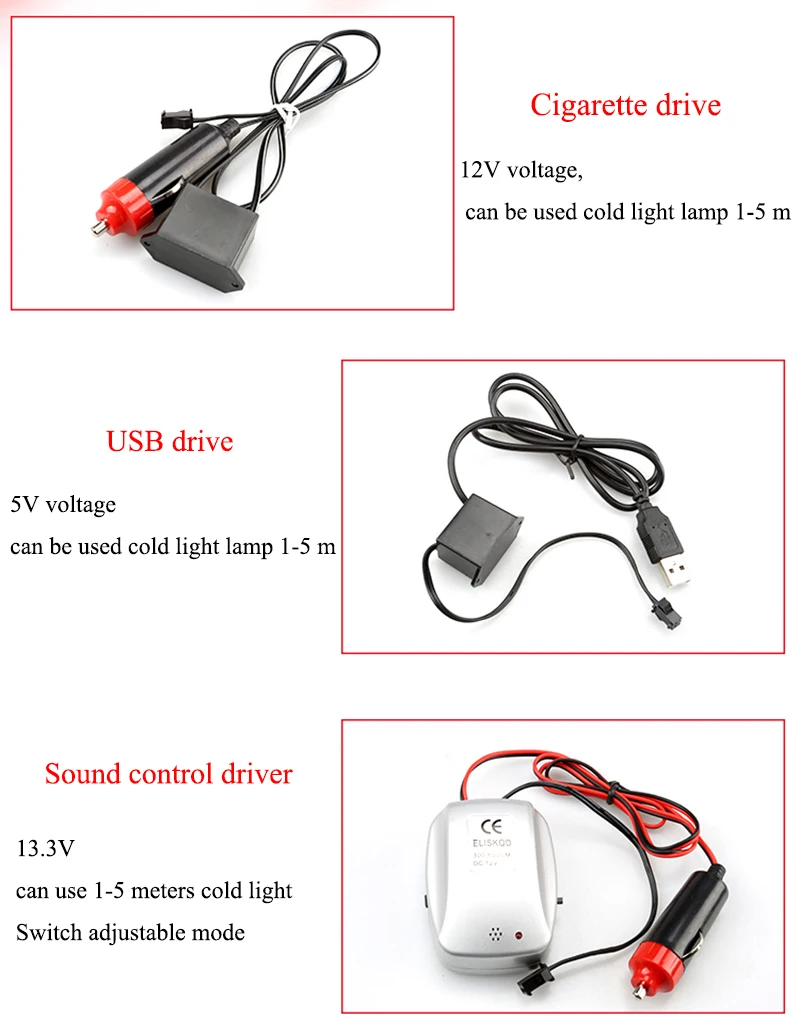 5M Car Interior Lighting Auto LED Strip Decoration Garland Wire Rope Tube Line flexible Neon Light With 12V USB Cigarette Drive