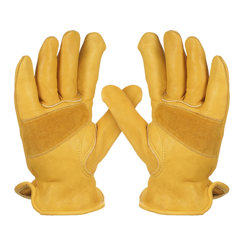 Men's Work Cowhide Gloves Leather Working Gloves Protective Glove Driver Security Non-Slip Protection Wear Safety Welding Gloves