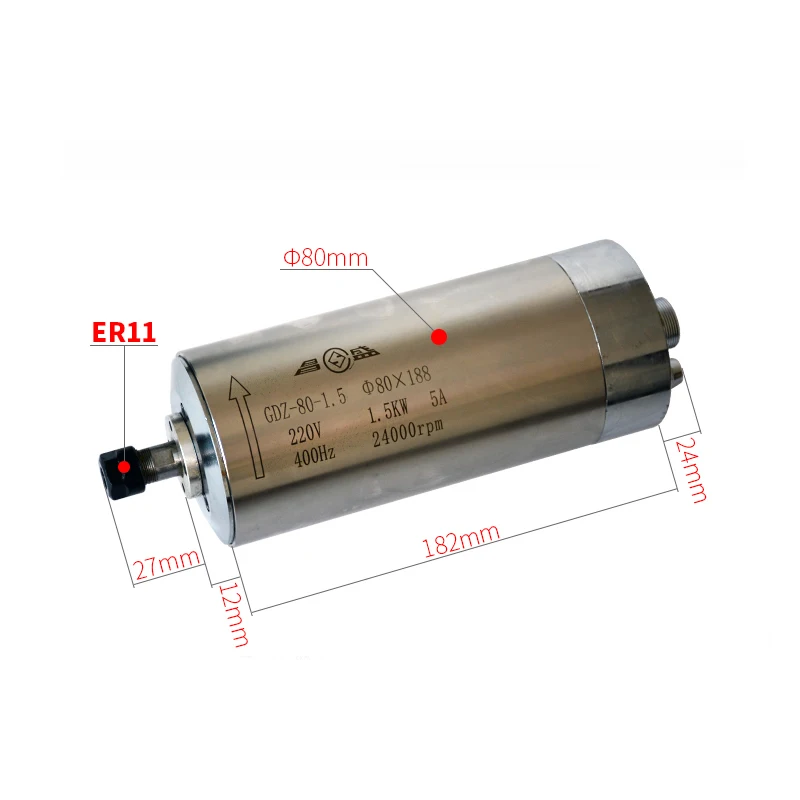 

Original Changsheng brand 80 diameter 1.5KW engraving machine spindle motor 65mm/800W, 24000rpm