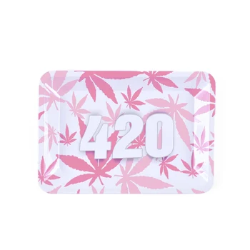 Plateau à rouler en métal 420 rose