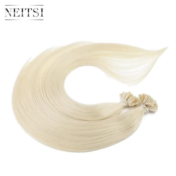 Neitsi Straight Keratin Capsules Human Fusion Hair Nail U Tip Machine Made Remy Pre Bonded Hair Extension 16 3