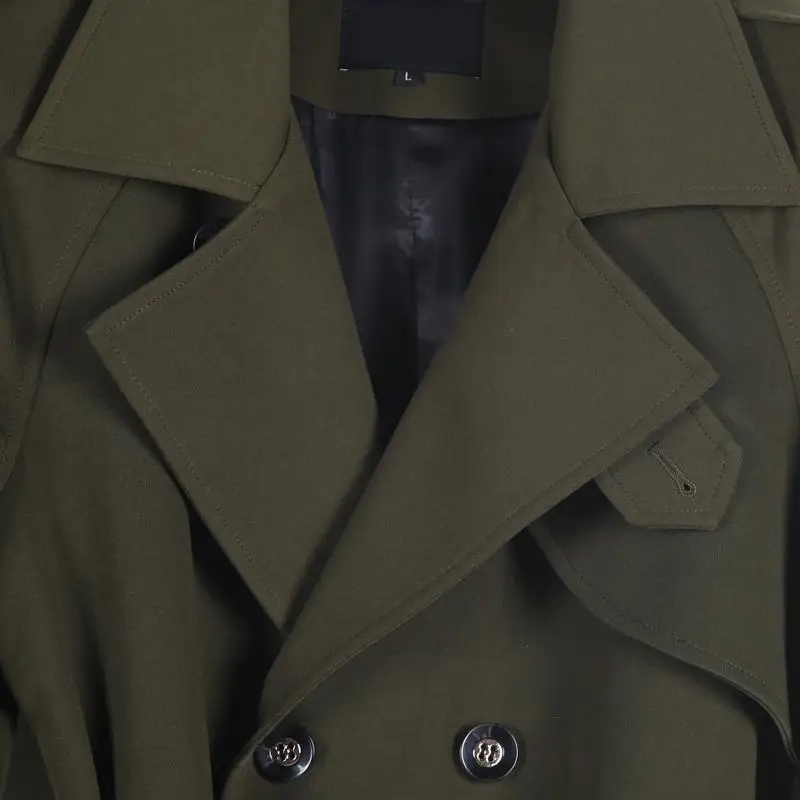 Minglu Mens Coats Luxury Long Style Windbreaker Double Breasted Mens Jackets Plus Size 6xl Spring And Autumn Khaki Mens Trench