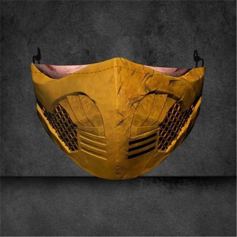 Маска для косплея человека-скорпиона Mortal Kombat Ninja Пылезащитная уличная маска