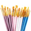 Lonely Finger 10pcs Artist Paint Brushes Set Nylon Hair Plastic Handle for Acrylic Oil Watercolor Professional Art Painting Kit 2