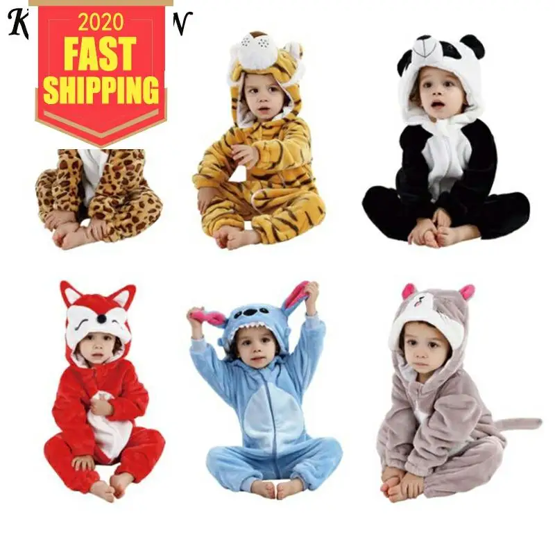 Baratos Monos Keelorn para bebés primavera invierno nueva ropa para niñas franela animales de dibujos animados ropa para niños Mono para niños monos para niños