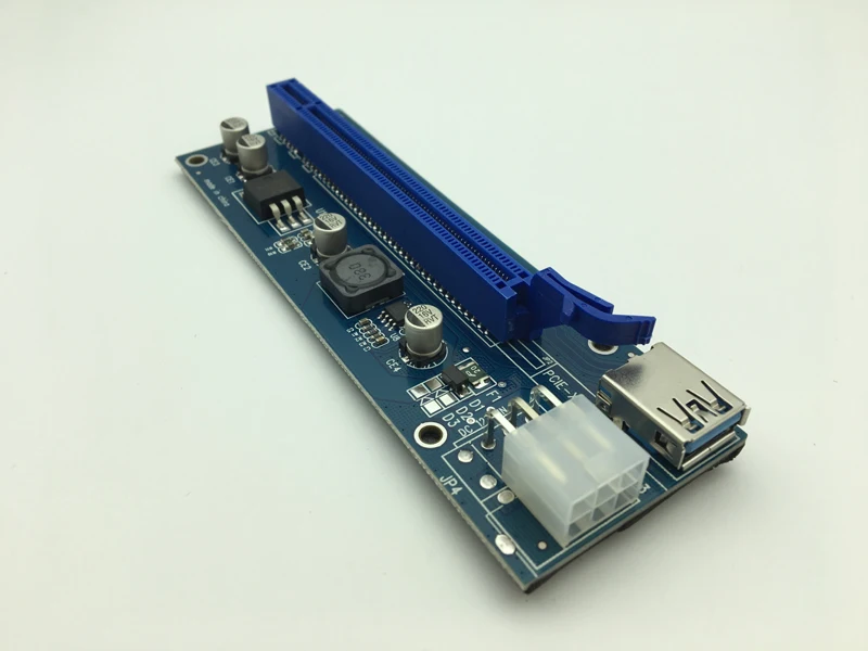 VER006C PCI Express Riser Card PCIE PCI-E Riser 006C 6Pin 1x to 16x Extender USB 3.0 Cable SATA to IDE for Bitcoin Mining Miner