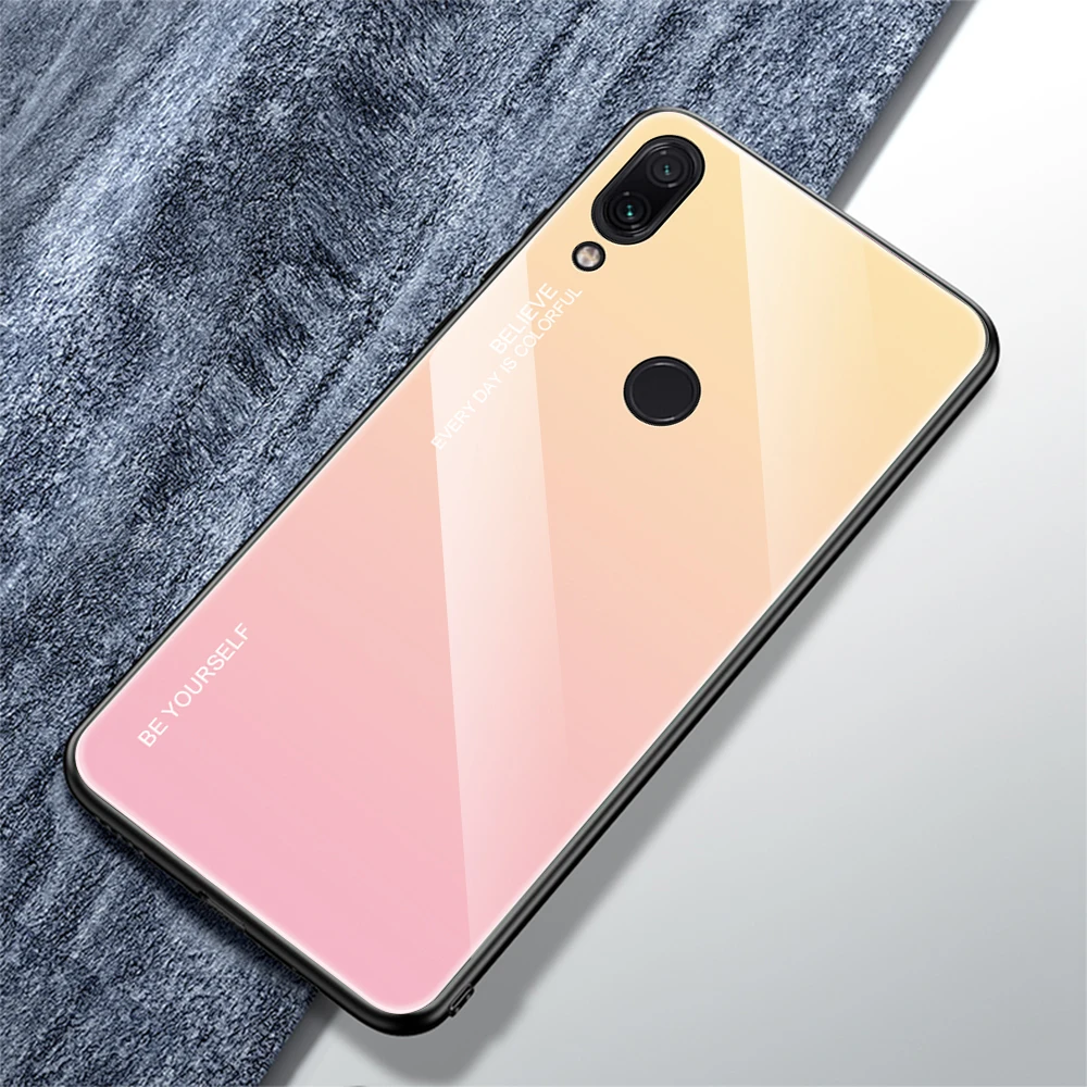 Роскошный чехол для телефона Redmi Note 8 Pro Чехол из закаленного стекла с градиентом чехол для Xiaomi Redmi Note 7 6 5 Pro 8 8A 8T 5 Plus 6 7 7A чехол - Цвет: 01