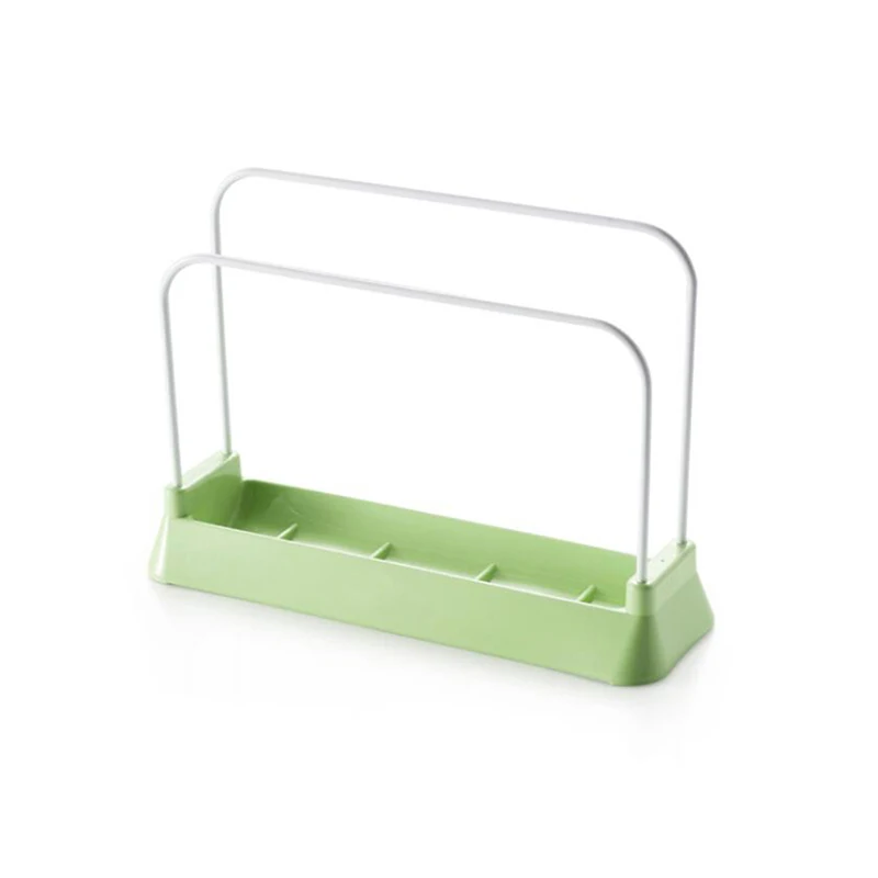 Cutting Board Shelving Kichen Shelving Holder Stainless Shelf PP Steel Drain For Towel Sponge Cloth Rack Storage Rack - Цвет: green