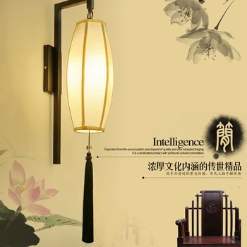 

Modern LED new Chinese style wrought iron wall lamp living room bedroom hotel bedside retro teahouse aisle decorative lights