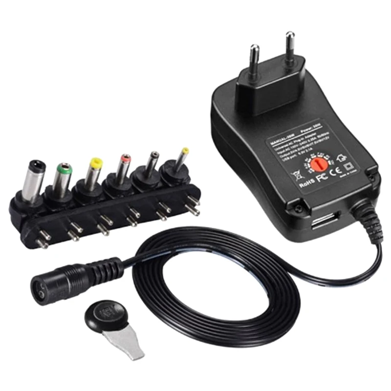 

3V-12V 2A 2.5A AC/DC Adapter Adjustable Power Supply Universal Adaptor Charger for LED Light Bulb LED Strip EU Plug