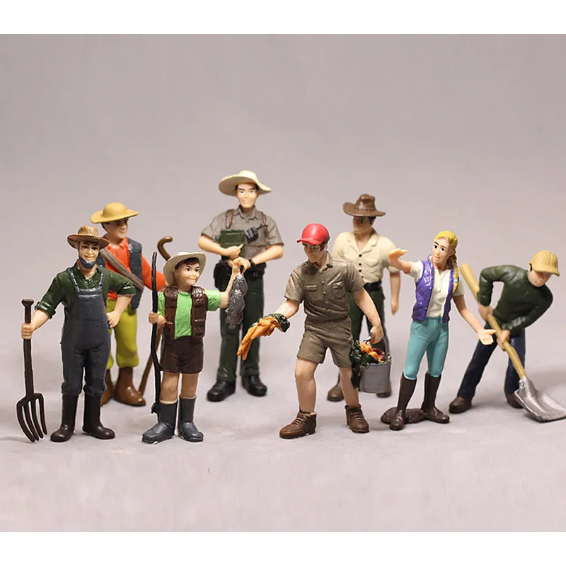 Модель моделирования фермеры ПВХ Фигурки работников фермы имитация людей модель домашний декор модель игрушки для детей подарок