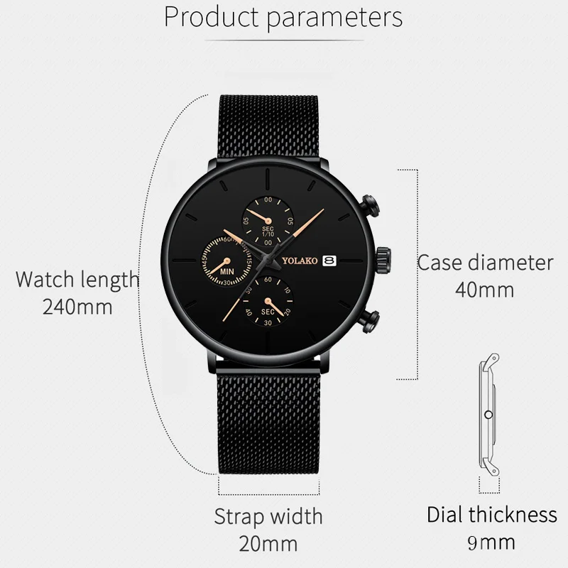 Кварцевые мужские часы с синей стрелкой повседневные брендовые новые модные