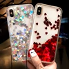 Love heart Sequins quicksand Case for iphone 12 Pro 11 Pro MAX XS Max XR X 8 7 6 Plus Shining Dynamic liquid glitter Phone Cover ► Photo 2/6