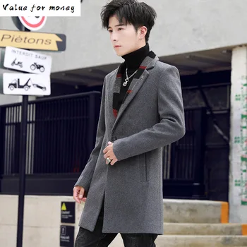 

new The 2020 han edition cultivate morality men's double cashmere coat double coat male long a undertakes