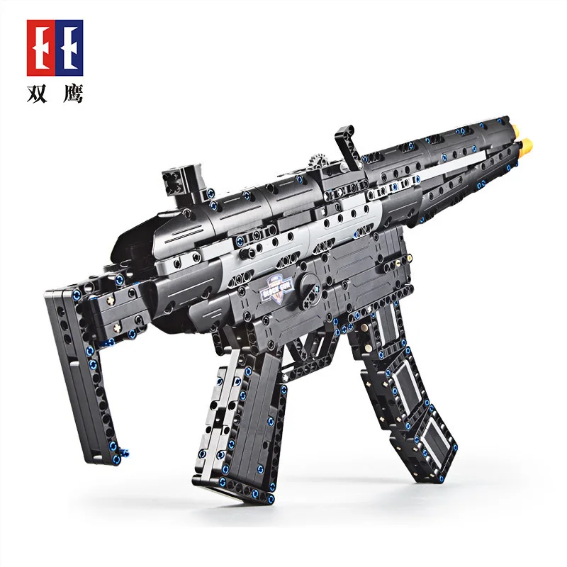  Simulation MP5 Submachine gun PUBG CS GO Weapons Military Technic Model Building Block Bricks compa