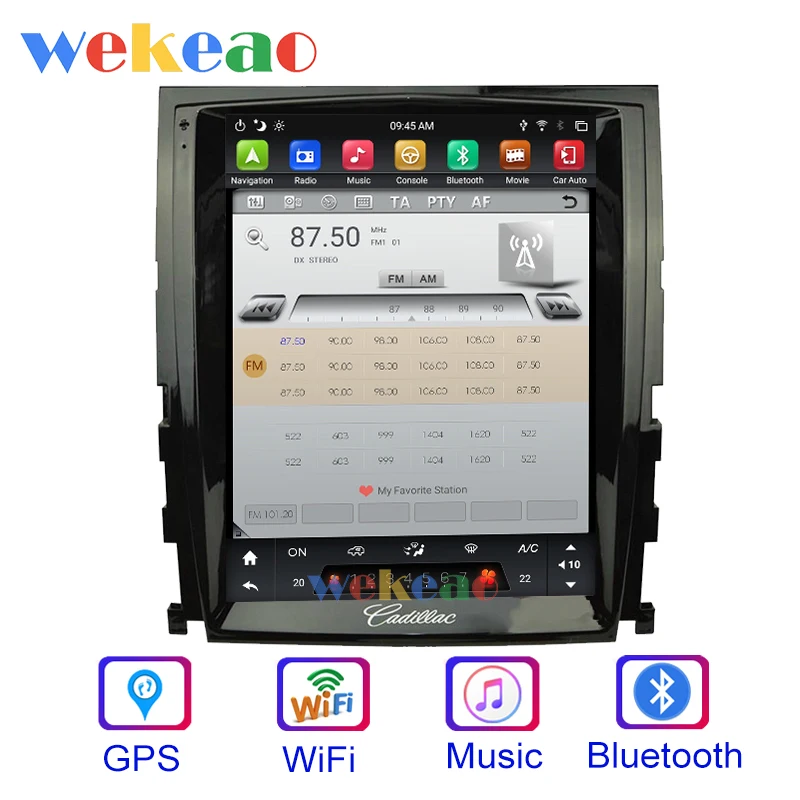 Wekeao вертикальный экран Tesla style 10,4 ''1 Din Android 8,1 автомобильный dvd-плеер gps навигация для Cadillac Escalade SLS 2007-2012