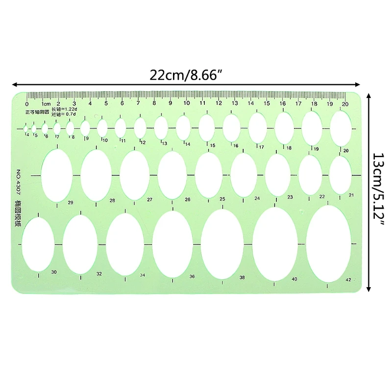 Set Di 6 Stencil Geometrici Per Disegno Tecnico - Righelli Circolari Trasparenti Arancioni Con Cerchi, Ellissi, Rettangoli E Triangoli - Per Studenti, Architetti E Ingegneri