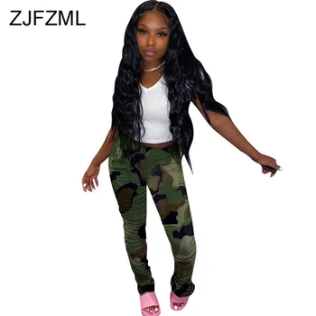 

Camouflage Tie Dye Print Sexy Bodycon Pant Women Fashion High Waist Slim Ruched Trouser Spring Summer Elastic Waist Party Pants