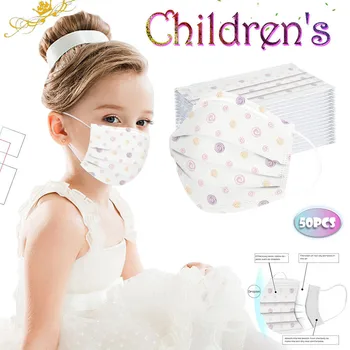 

50PC Decoration Stickers Kids Disposable Fashion Pattern 3ply Ear Loop Outdoor Sunscreen foulard cheveux бандана