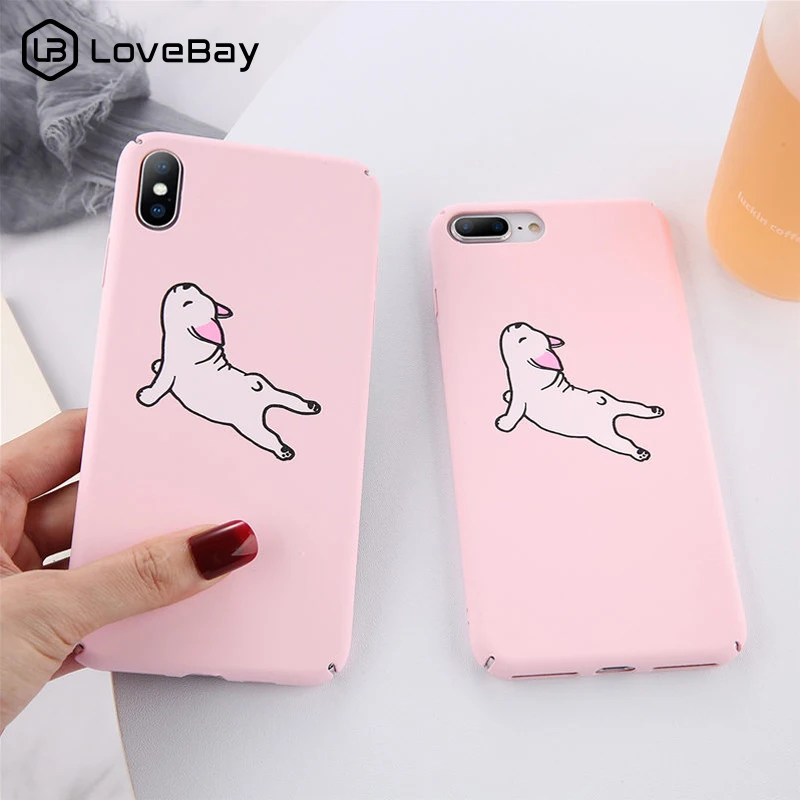 

Lovebay For iPhone 7 Case Cartoon Cute Dog For iPhone 6 6s 7 8 Plus X XS XR XS Max Phone Case Animals Hard PC Plastic Back Cover