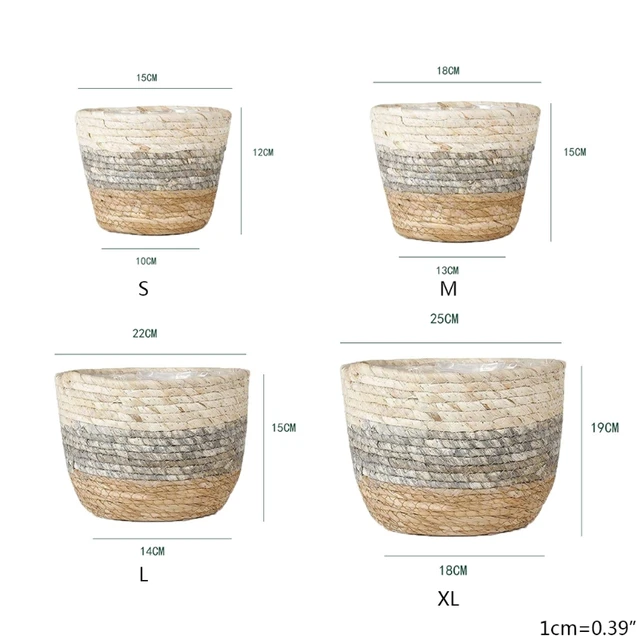Növény Cserepes Kerek Virágcserép Kosár Kézi Szőtt Beltéri Ültetvényes Növények Edények Dekoratív Kültéri - Image 6