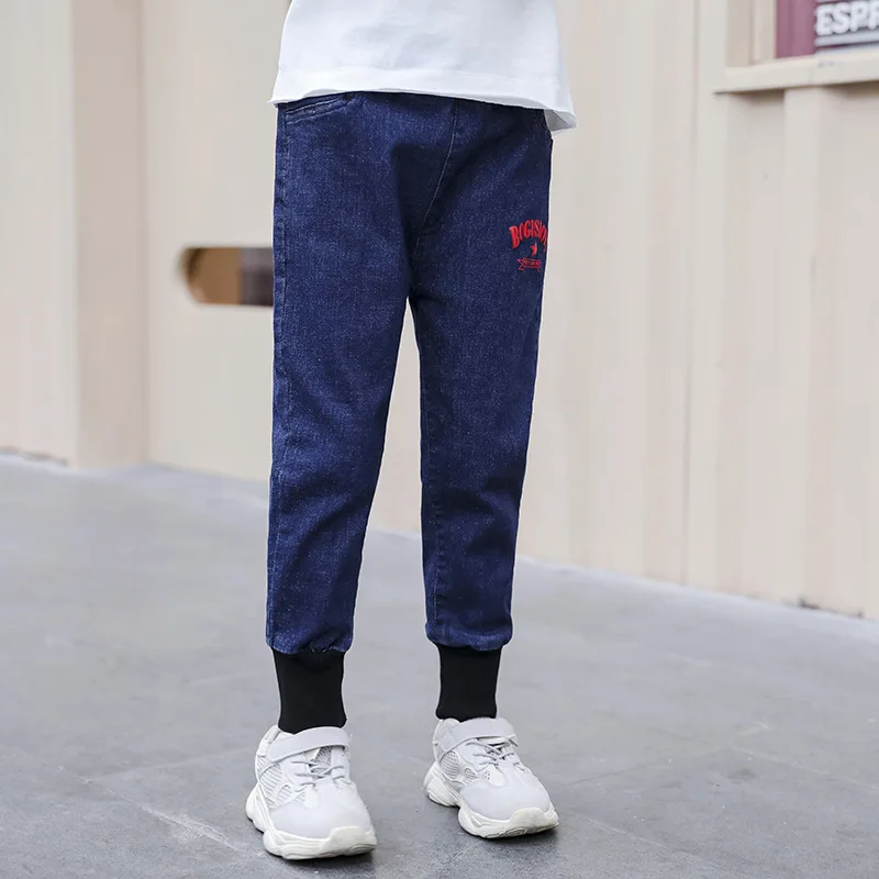 Girl'S Jeans Spring And Autumn New Style Women's Big Kid CHILDREN'S Trousers Western Style Loose Version of Casual Elastici
