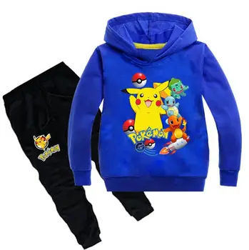 

2Pcs Children Clothe Boys And Girls Cotton Clothes Set Pokemon Go Printed Kids Fashion Hoodies/Harem Pants/Clothes set