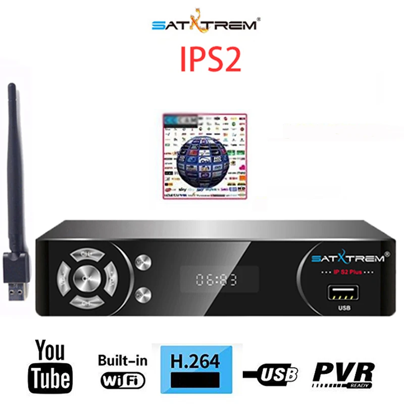 Спутниковый ресивер Satxtrem IPS2 HD Cccams с MT7601 Wifi DVB S2 Full 1080P Receptor Azamerica Spain Turner TV