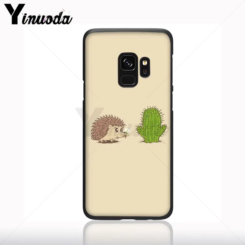 Hedgehog Naik Sepeda Lucu Di Cangkir Teh Hewan Seni Phone Case untuk Samsung Galaxy S10plus S9 Plus S8plus S10E A50 A70 a10 Ponsel