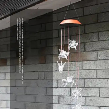 

LED Solar Pig Shaped Wind Chime Garden Decoration Aeolian Bells