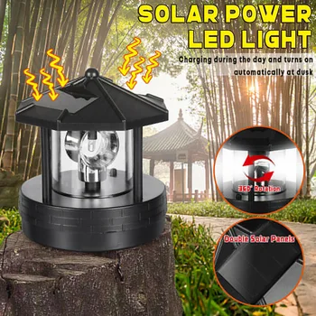

Solar LED Rotating Lighthouse Light Garden Yard Lawn Lamp Lighting Outdoor Home Decor can CSV