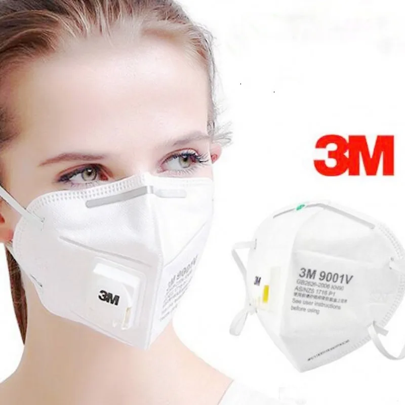 

10pieces/Bag 3M 9001V Face Mask With Filter Respirator Face Mask FFP3 Safety Breathing 3M Mask FFP2 In Stock