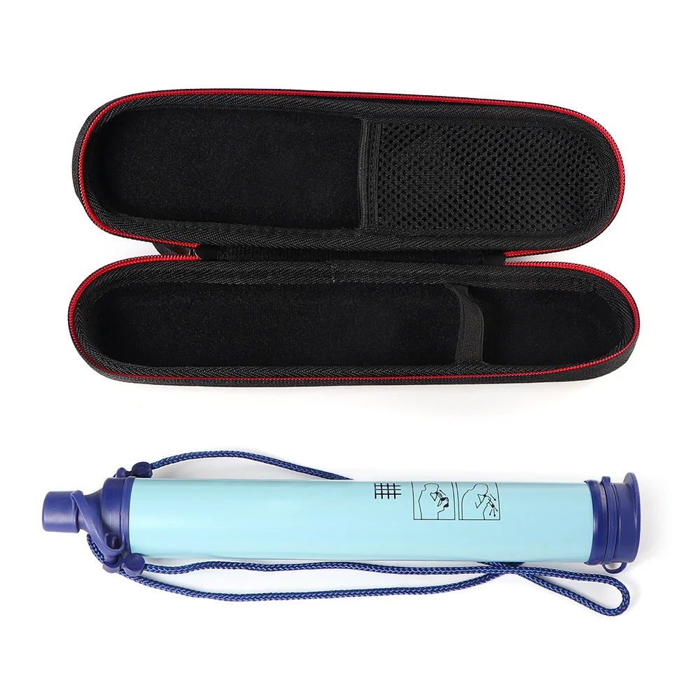 NEW Light Weight Waterproof Steel Personal Water Filter For Hiking Trekking Convenient Carry Travel Case Cover For LifeStraw - Цвет: Синий
