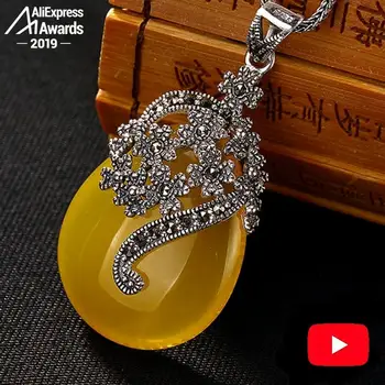 

NOT FAKE S925 Sterling Silver Israel Amber Unique Design Artisan Baltic Pendants health rich lithuania Chalcedony Yellow