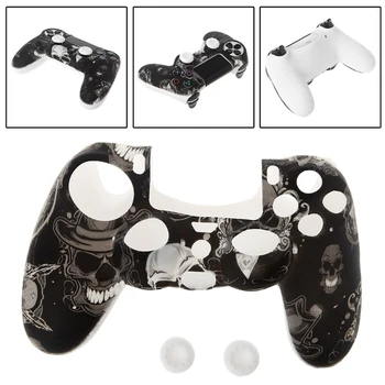 

Gamepad Controller Silicone Sleeve Guard Protective Cover + 2 Grip Caps For PS4