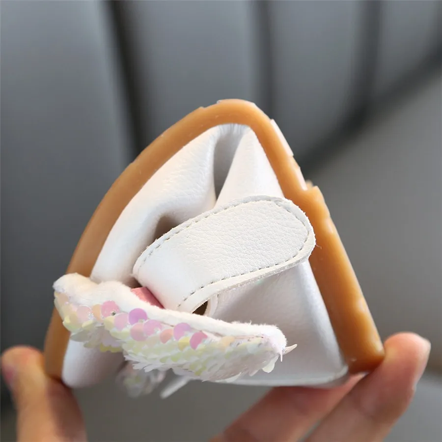 Girls solid color sequins rhinestones bow princess shoes baby girl cute dance shoes casual shoes single non-slip bow shoes 35A14 (22)