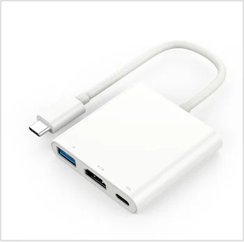 

3-in-1 USB C to HDMI Multiport Adapter USB C Hub with 4K HDMI Output For MacBook Chromebook Dell XPS, Thunderbolt 3