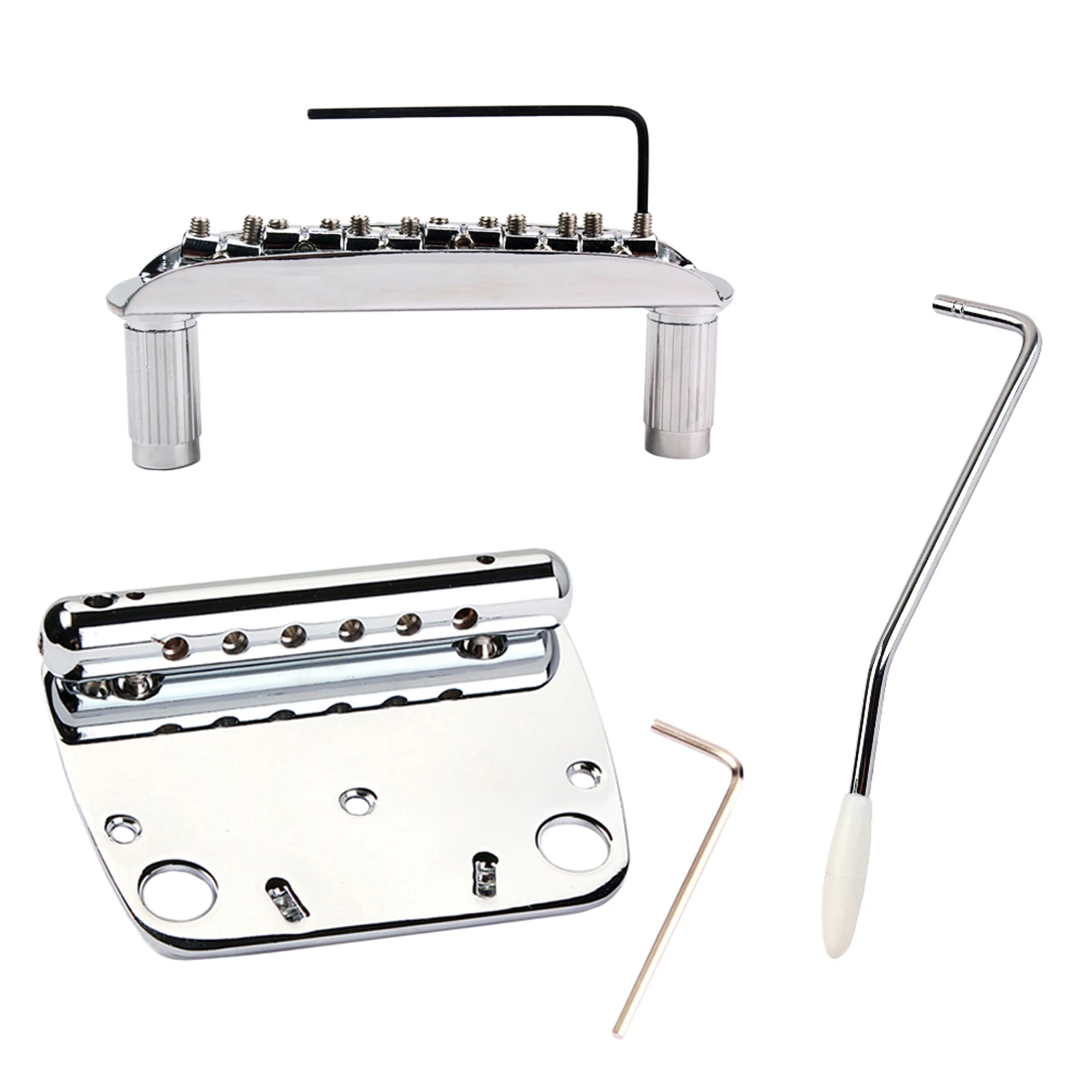 

6 String Guitar Tremolo Bridge Tailpiece Set Guitar Tremolo System Compatible with JAZZMASTER Mustang Electric Guitar