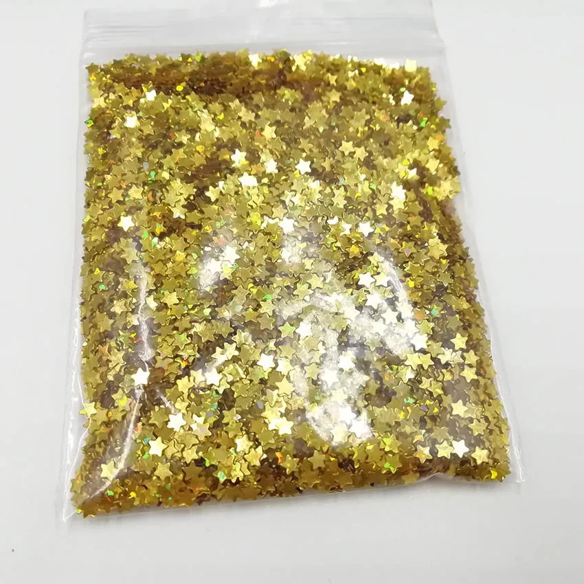 10g/bag Silver Gold Holographic Glitter 3mm Micro Star/Butterfly Shape MIX Acrylic Laser Glitter For Nail Art Decorations YXL035 - Цвет: C
