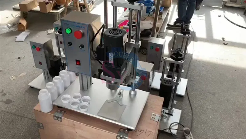 Tabletop electric control medicine glass bottle screw capping machine/Chemical Cap capping machine