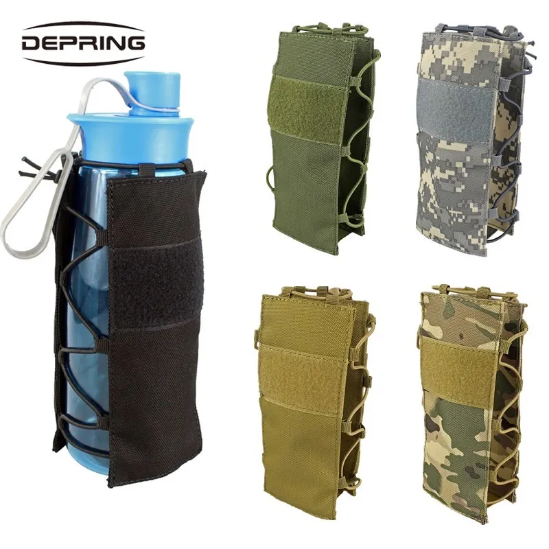 

Tactical MOLLE Water Bottle Pouch Military Kettle Bag Pouch Holder EDC Bag Carrier Case for Outdoor Hiking Travel