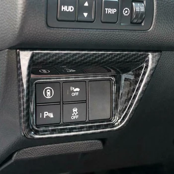 

2pcs Button Trim Carbon Fiber Style Auto Car Console Function Decor ABS