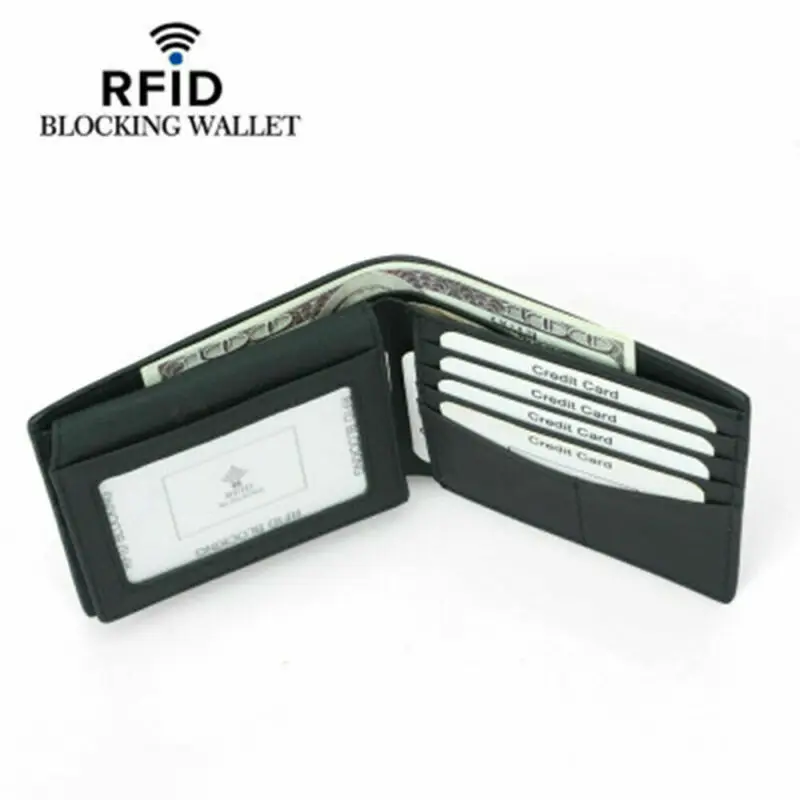 Designer Mens Wallet Leather RFID SAFE Contactless Card Blocking ID Protection 