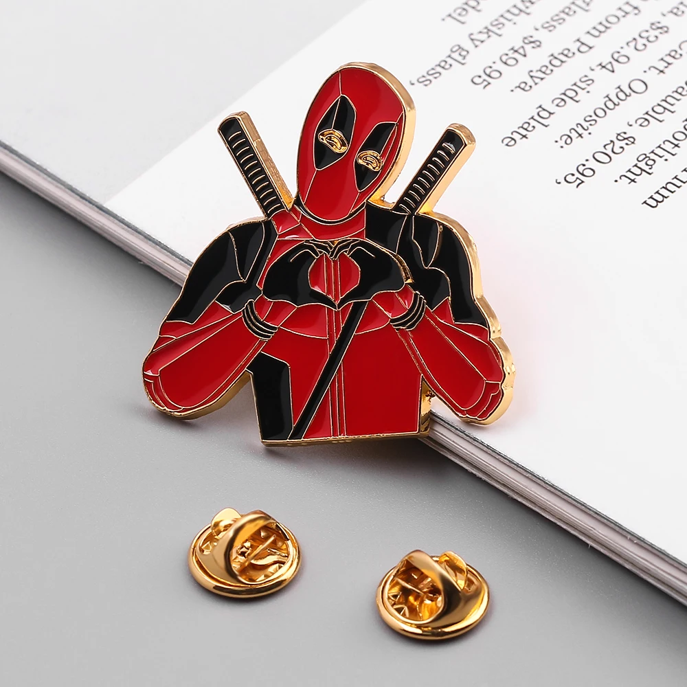 Торговля Marvel Movie X-MAN Дэдпул поза Любовь Сердце Эмаль Булавка брошка на лацканы сумка рюкзак джинсовая одежда булавка брошь бижутерия
